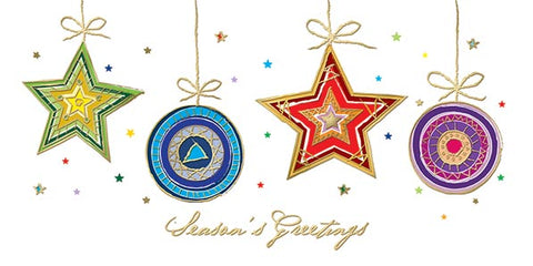Christmas Cards - Bells and Baubles - 10 Pack, Limited Stock Special Price
